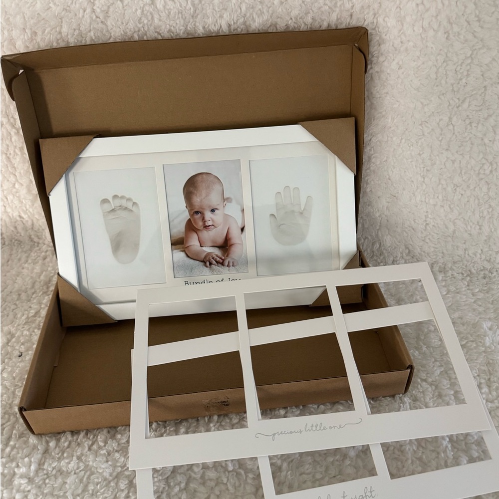 NEW Kea Babies Handprint & Footprint Keepsake Triple Opening Picture Frame